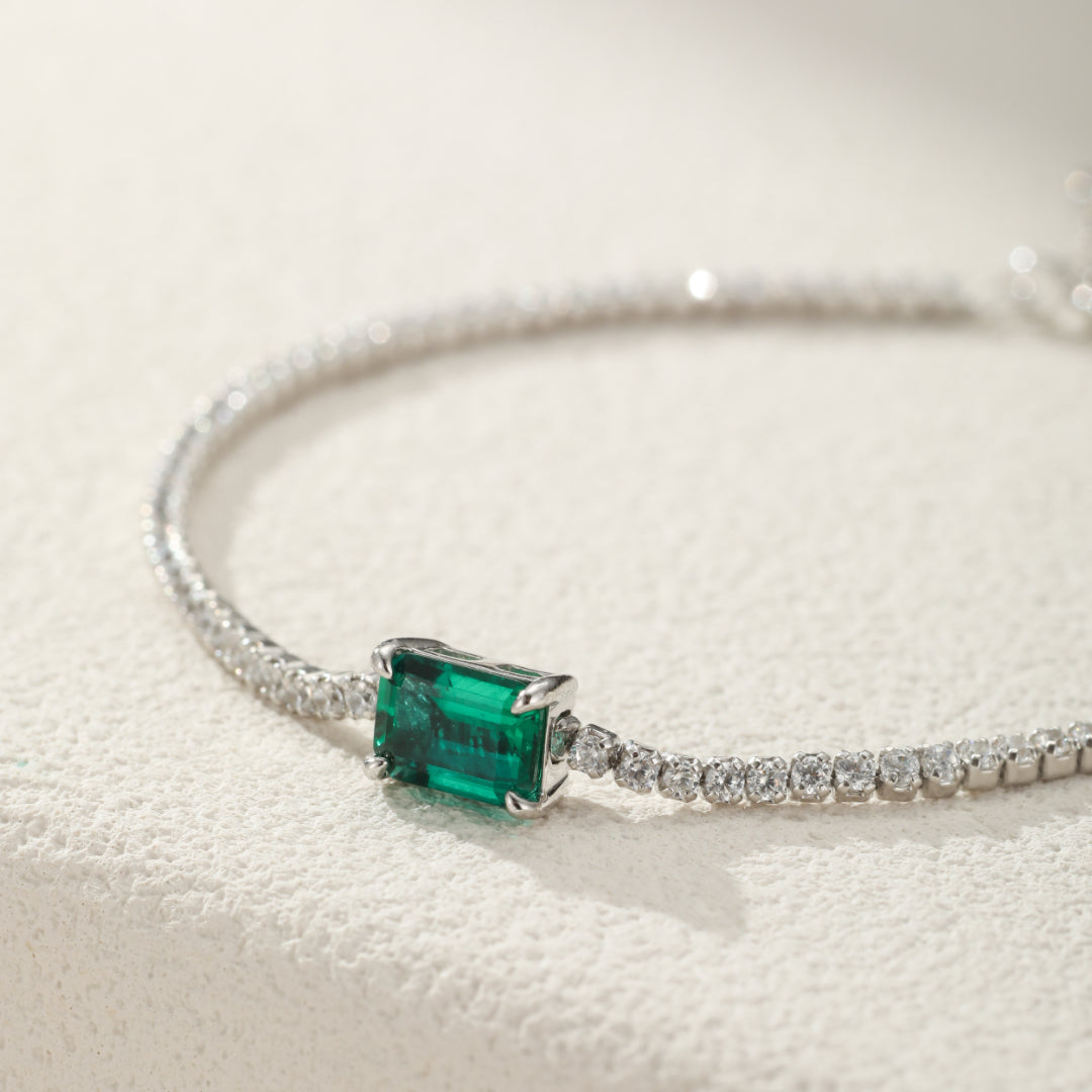 Bracelet Émeraude – Harmonie Précieuse, Argent 925
