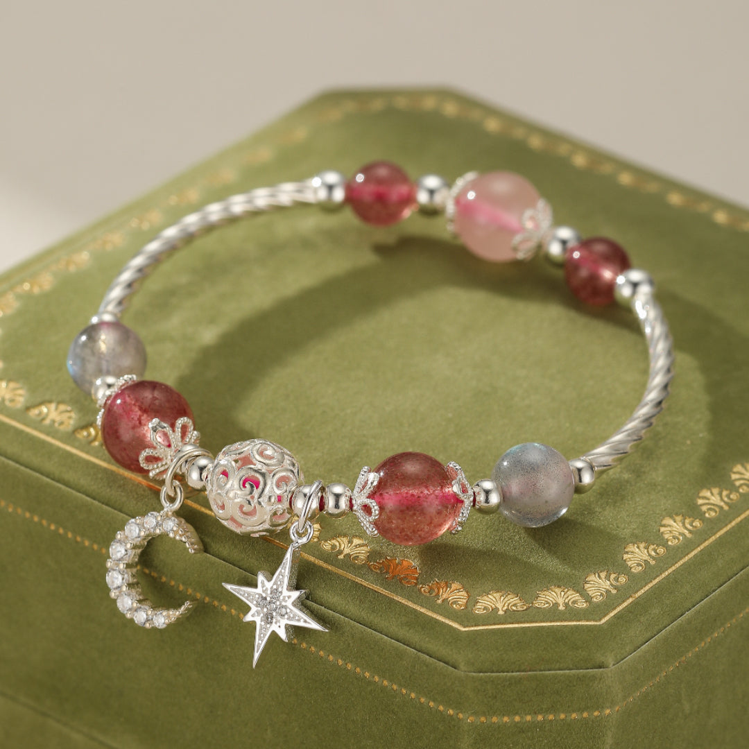 Children's Bracelet Strawberry Quartz – Magical Dreams, 925 Silver
