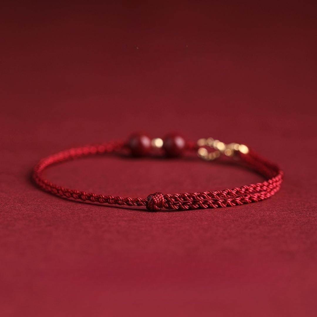 Bracelet Fil Rouge – Bonheur Infini, Plaqué Or