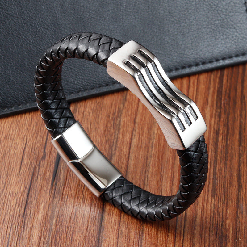 Bracelet Homme en Cuir – Vague