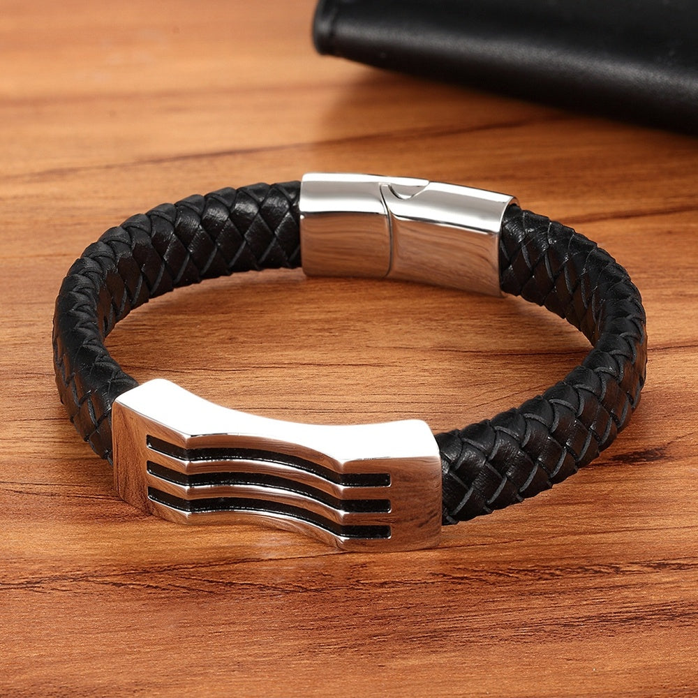 Bracelet Homme en Cuir – Vague