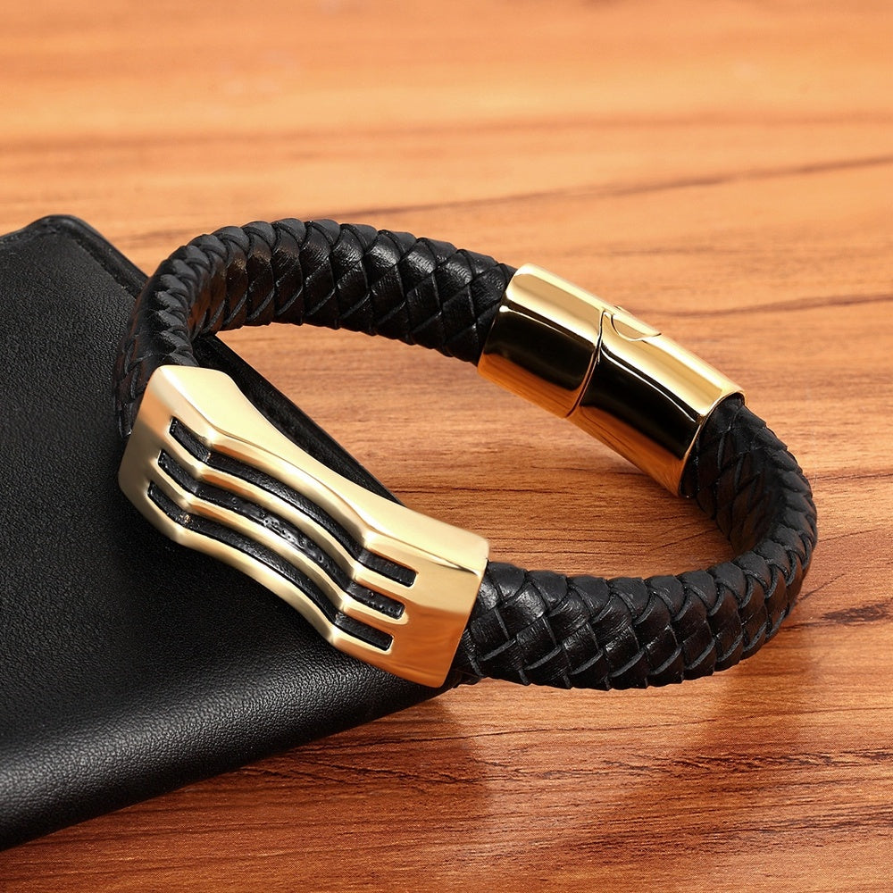 Bracelet Homme en Cuir – Vague