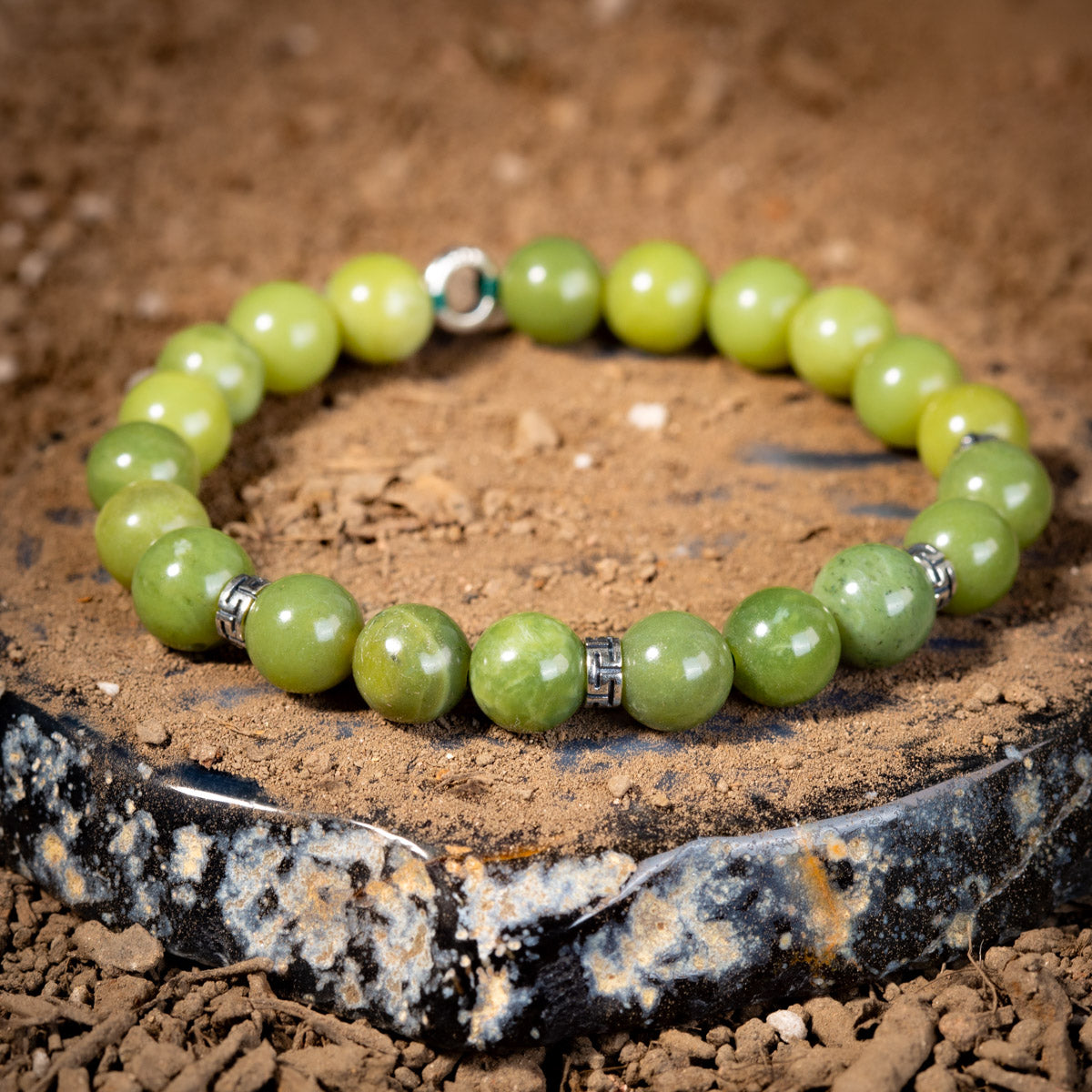 Bracelet Homme Jade – Discretion, Argent 925