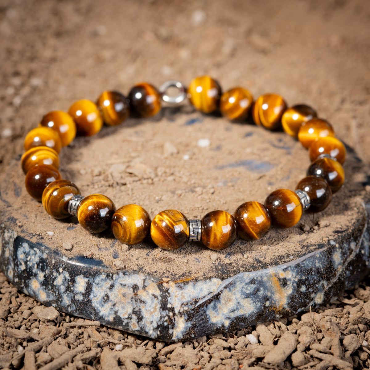 Bracelet Homme il de Tigre Discretion Argent 925
