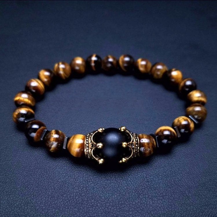 Bracelet bead stone tiger eye Moment Ici
