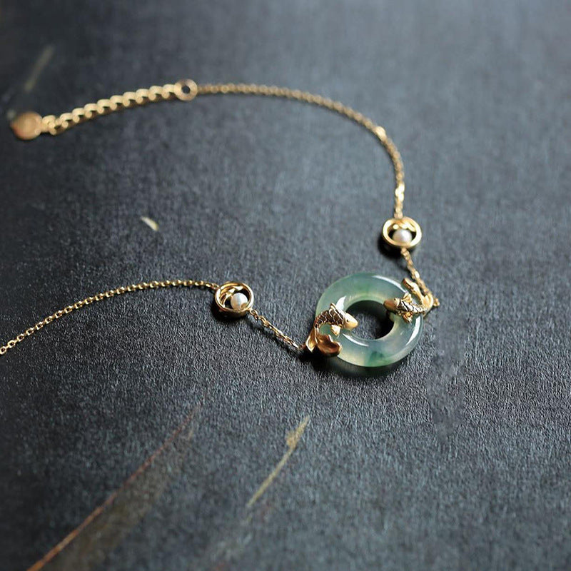 Koi Carp 'Success' Bracelet in Jade