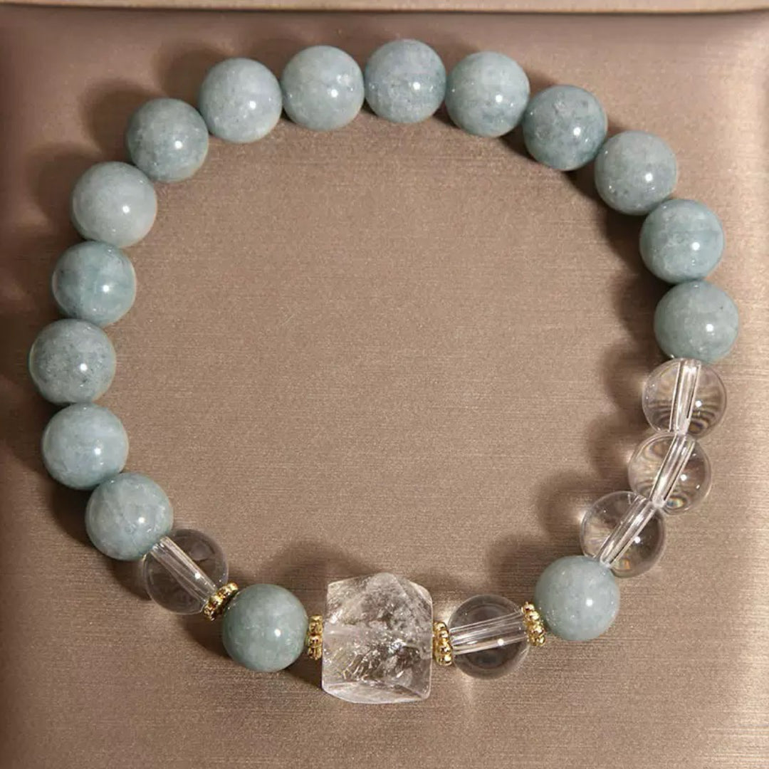 Jade and Rock Crystal Bracelet – Celestial Clarity