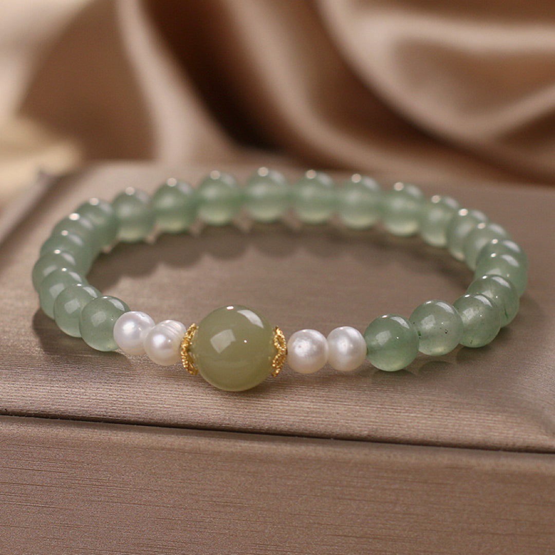 Bracelet Jade et Perle – Harmonie Éternelle
