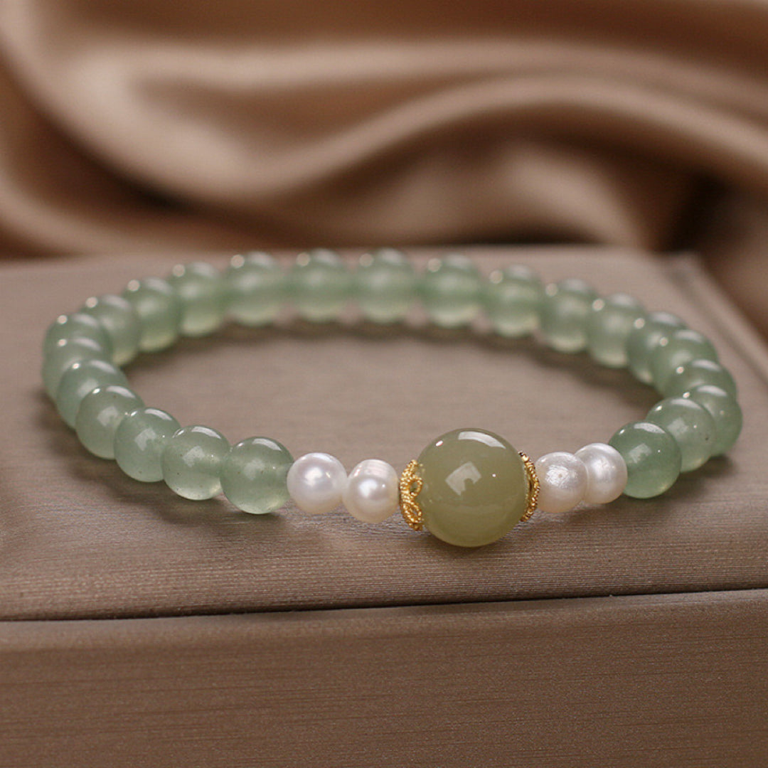 Bracelet Jade et Perle – Harmonie Éternelle