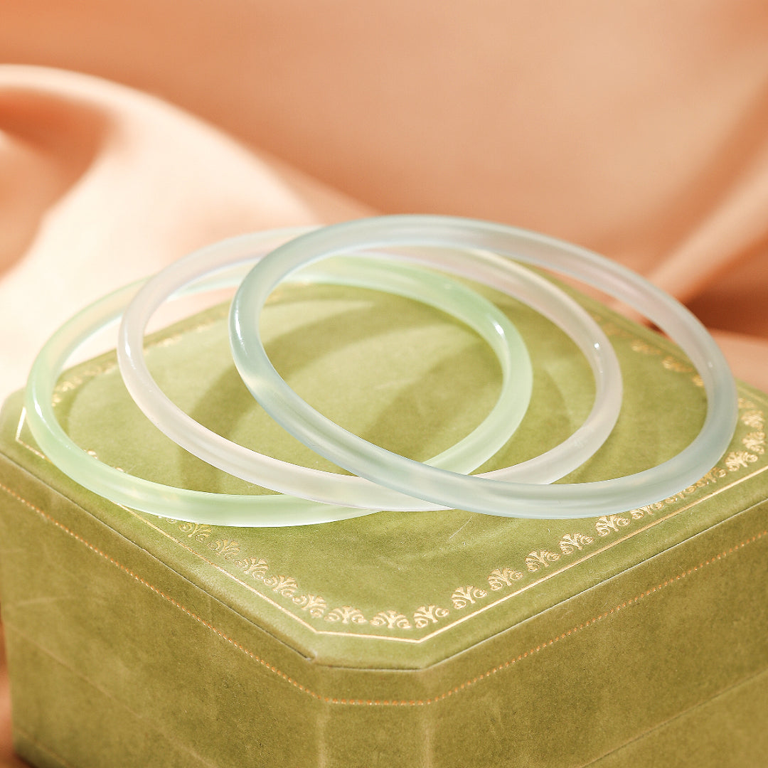 Bracelet Jonc Calcédoine – Clarté Minérale