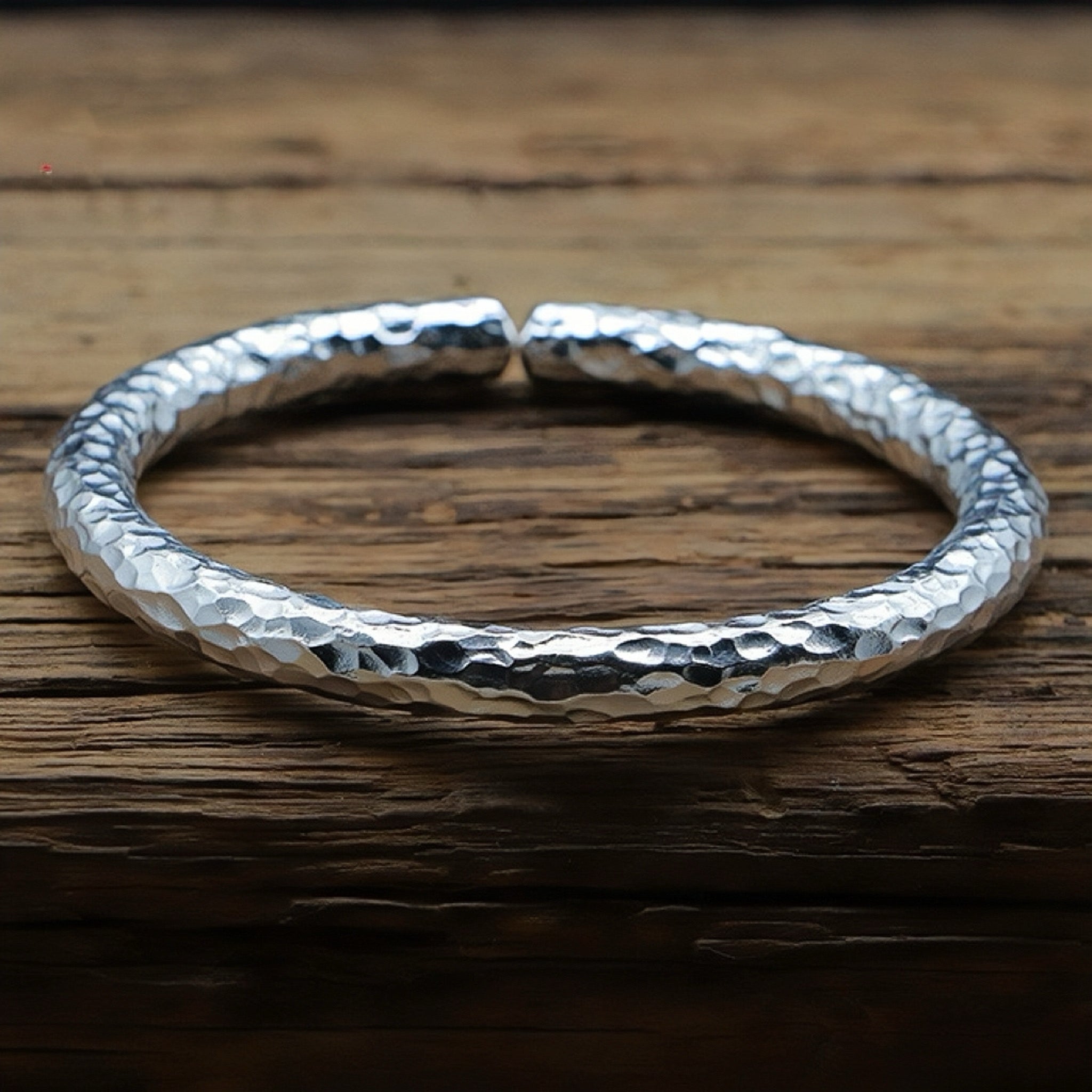 Bracelet Jonc – Éclat Fluvial, Argent 999