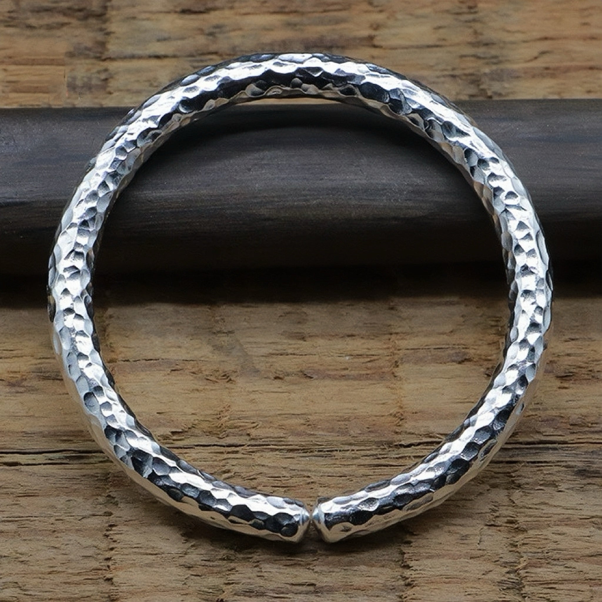 Bracelet Jonc – Éclat Fluvial, Argent 999