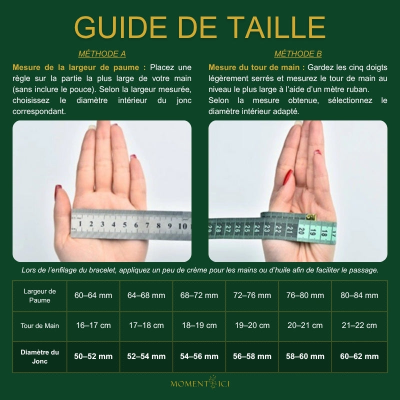 Guide taille bracelet jonc Moment Ici