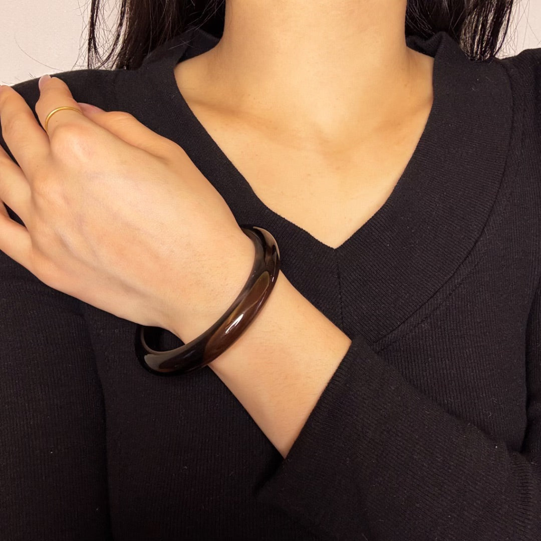 Bracelet Jonc Obsidienne – Force Silencieuse