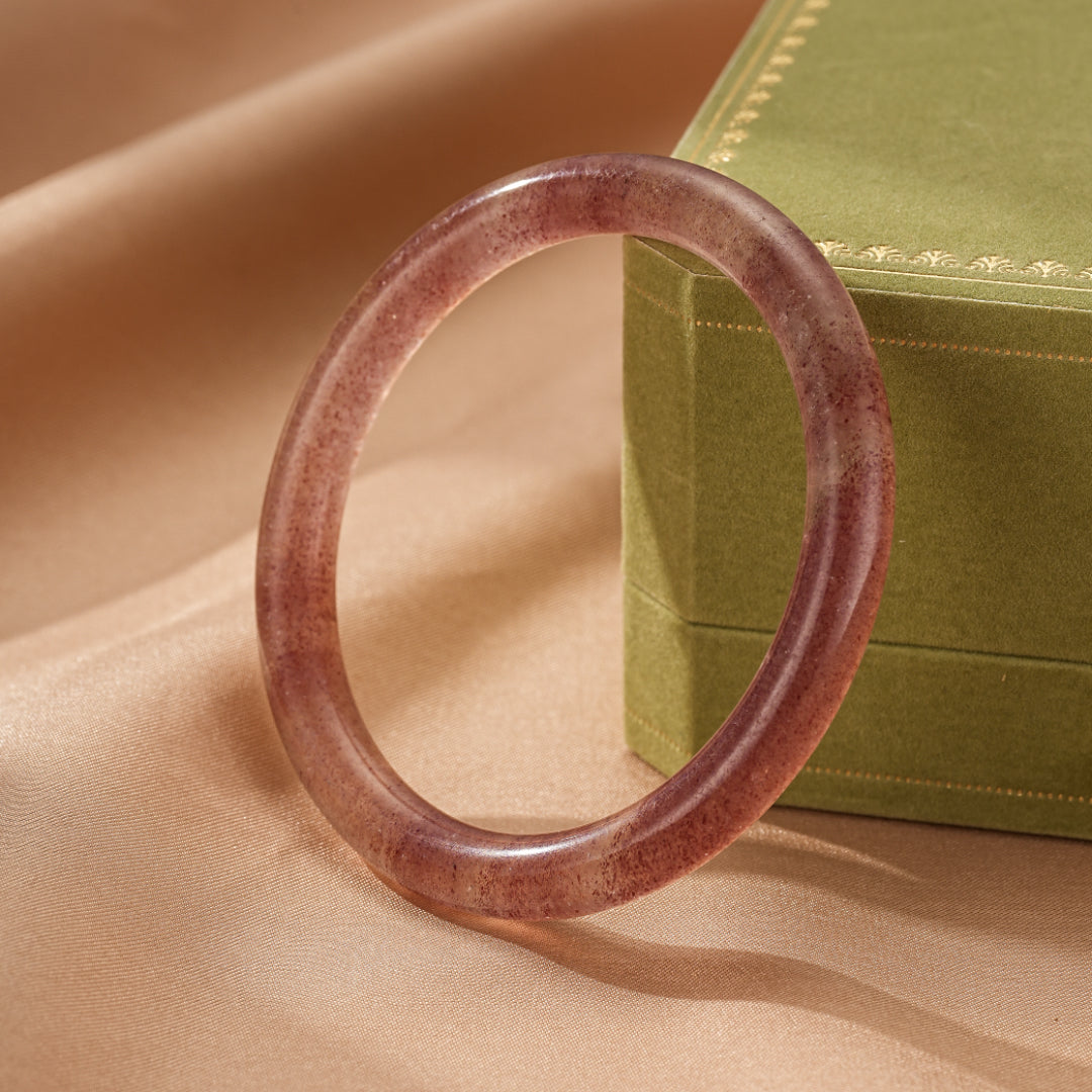 Bracelet Jonc Quartz Fraise – Douceur Radieuse