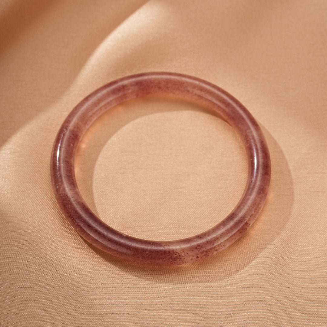 Bracelet Jonc Quartz Fraise – Douceur Radieuse