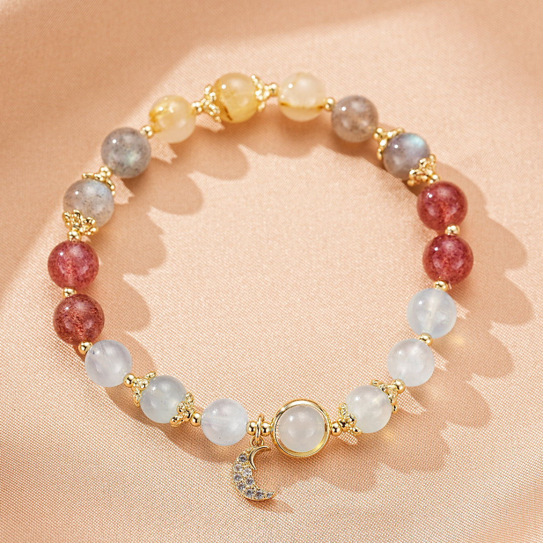 Bracelet Labradorite et Aigue-Marine – Harmonie Lunaire