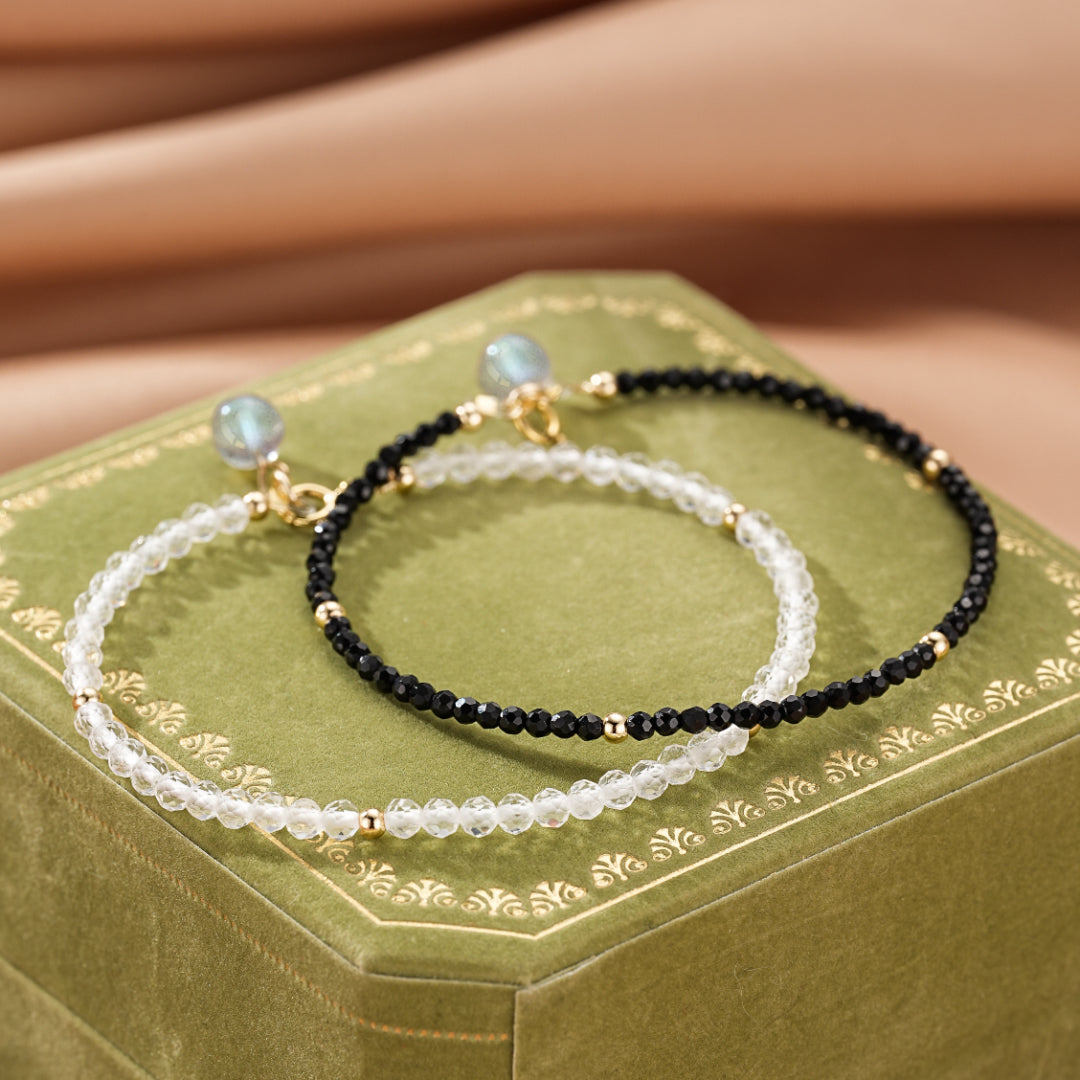 Bracelet Labradorite et Cristal de Roche – Charme Subtil