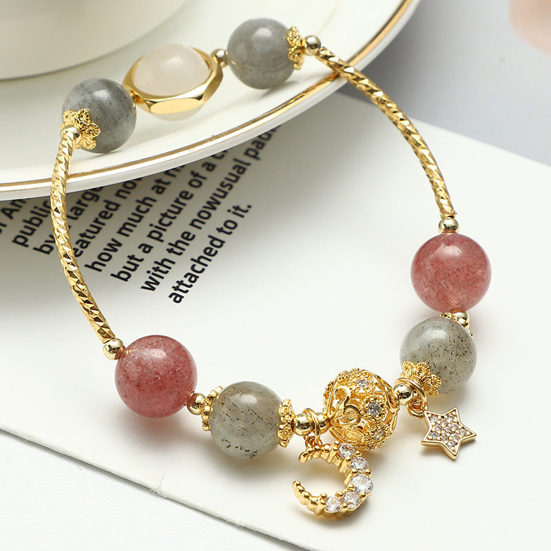 Bracelet Labradorite et Quartz Fraise – Apaisement