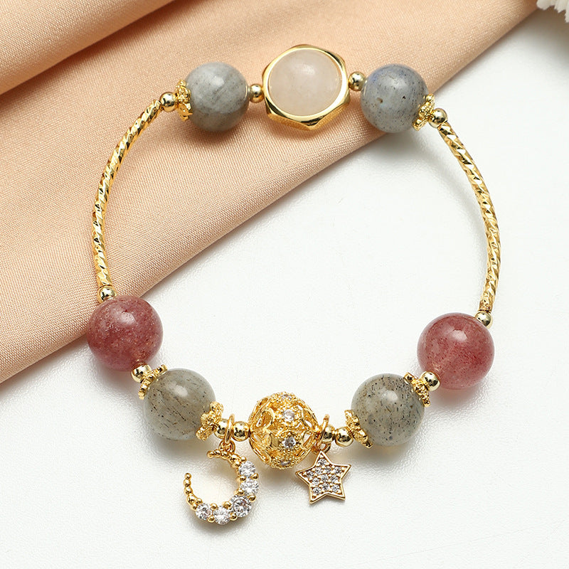 Bracelet Labradorite et Quartz Fraise – Apaisement