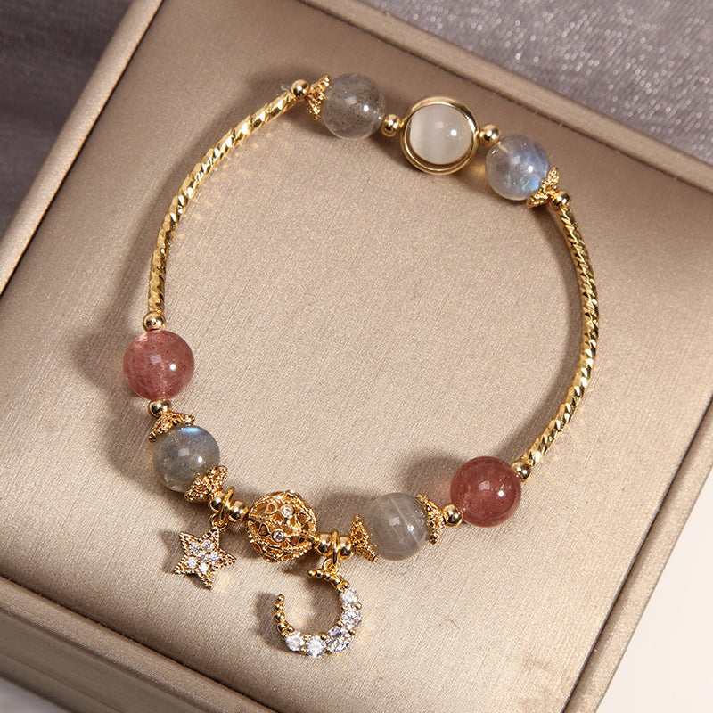 Bracelet Labradorite et Quartz Fraise – Apaisement