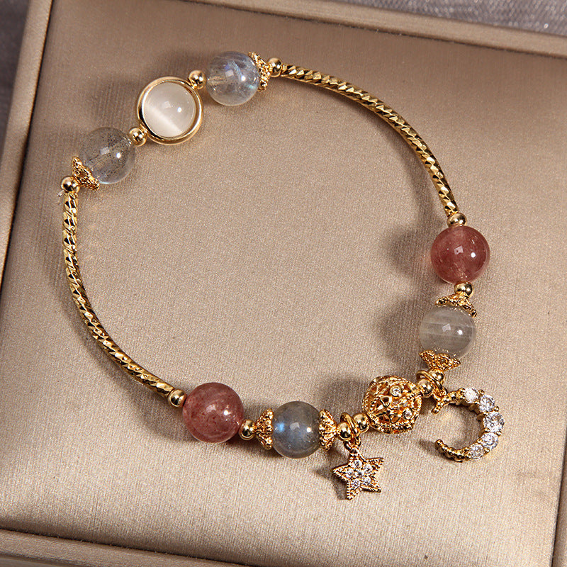 Bracelet Labradorite et Quartz Fraise – Apaisement