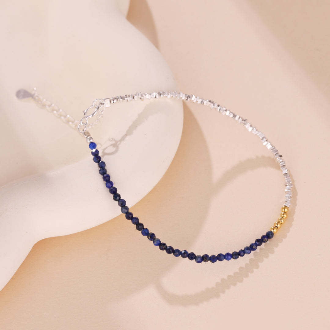 Bracelet Lapis Lazuli – Esthétique Tendre, Argent