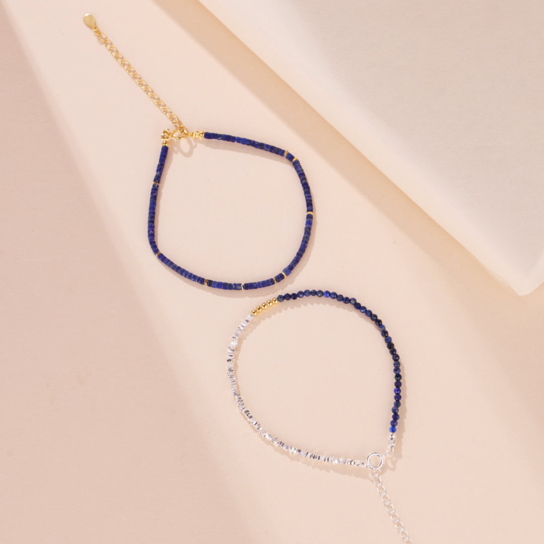 Bracelet Lapis Lazuli – Esthétique Tendre, Argent