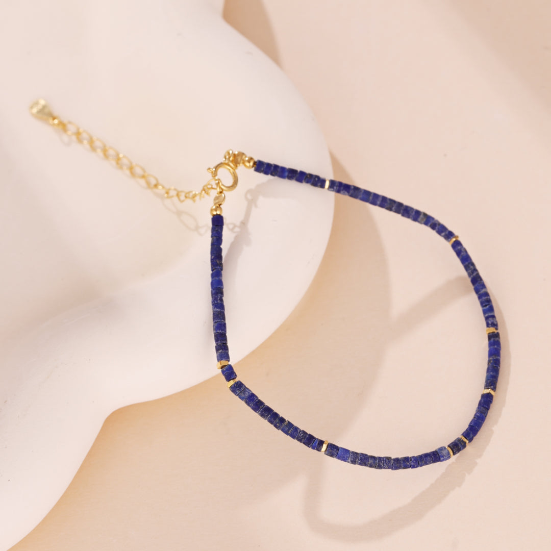 Bracelet Lapis Lazuli – Esthétique Tendre, Argent