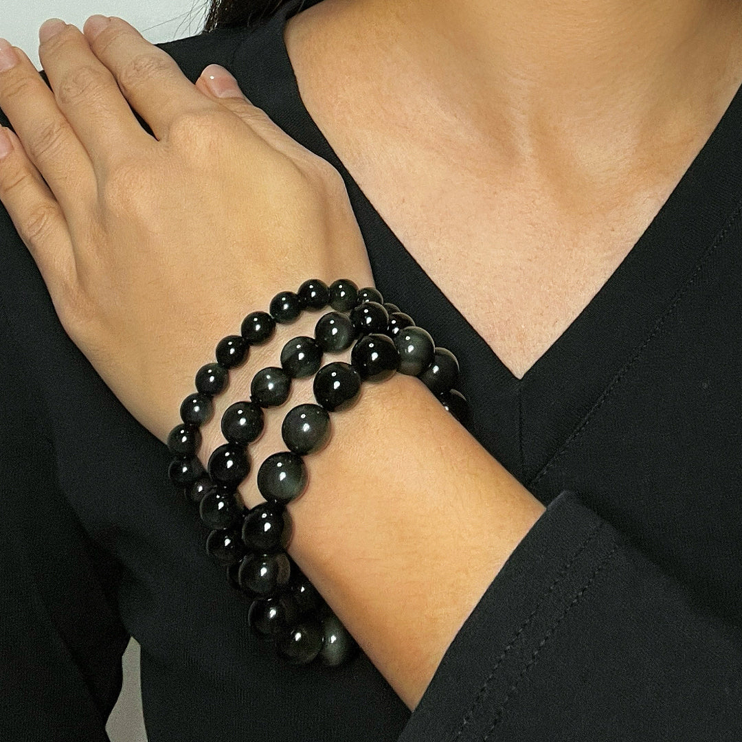 Bracelet Obsidienne Arc-en-Ciel – Énergie Subtile