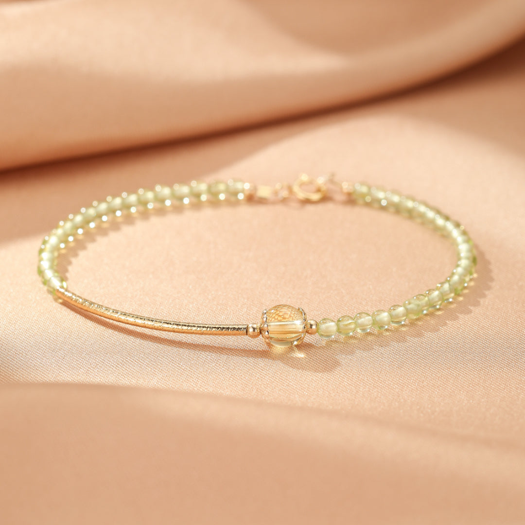 Bracelet Péridot et Citrine – Lumière de Nature