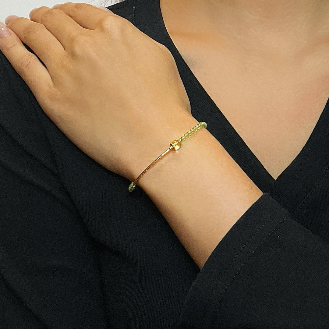 Bracelet Péridot et Citrine – Lumière de Nature