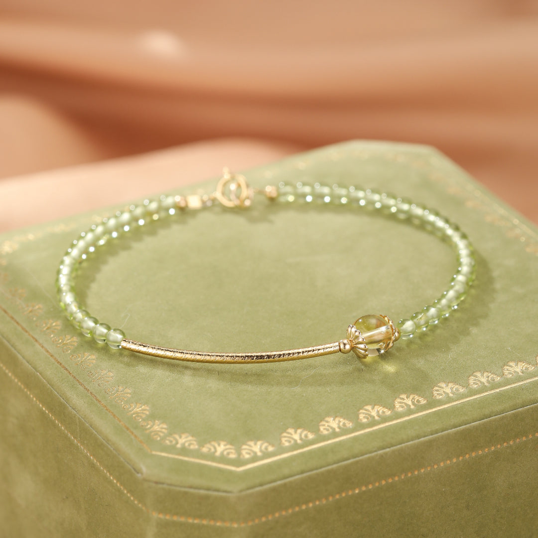Bracelet Péridot et Citrine – Lumière de Nature