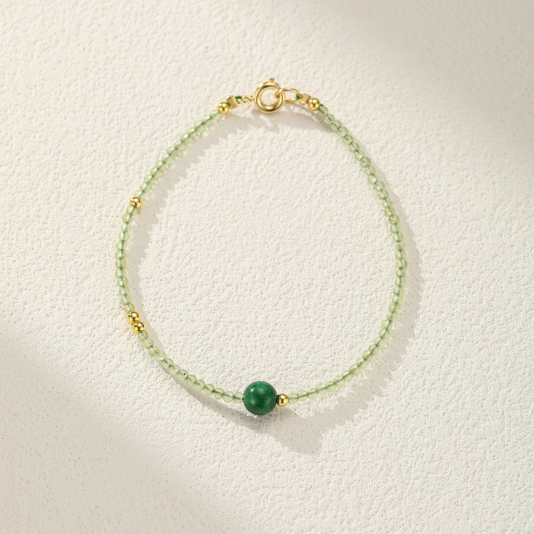Bracelet Péridot et Jade – Vitalité Naturelle