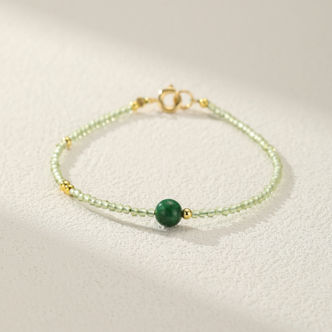Bracelet Péridot et Jade – Vitalité Naturelle