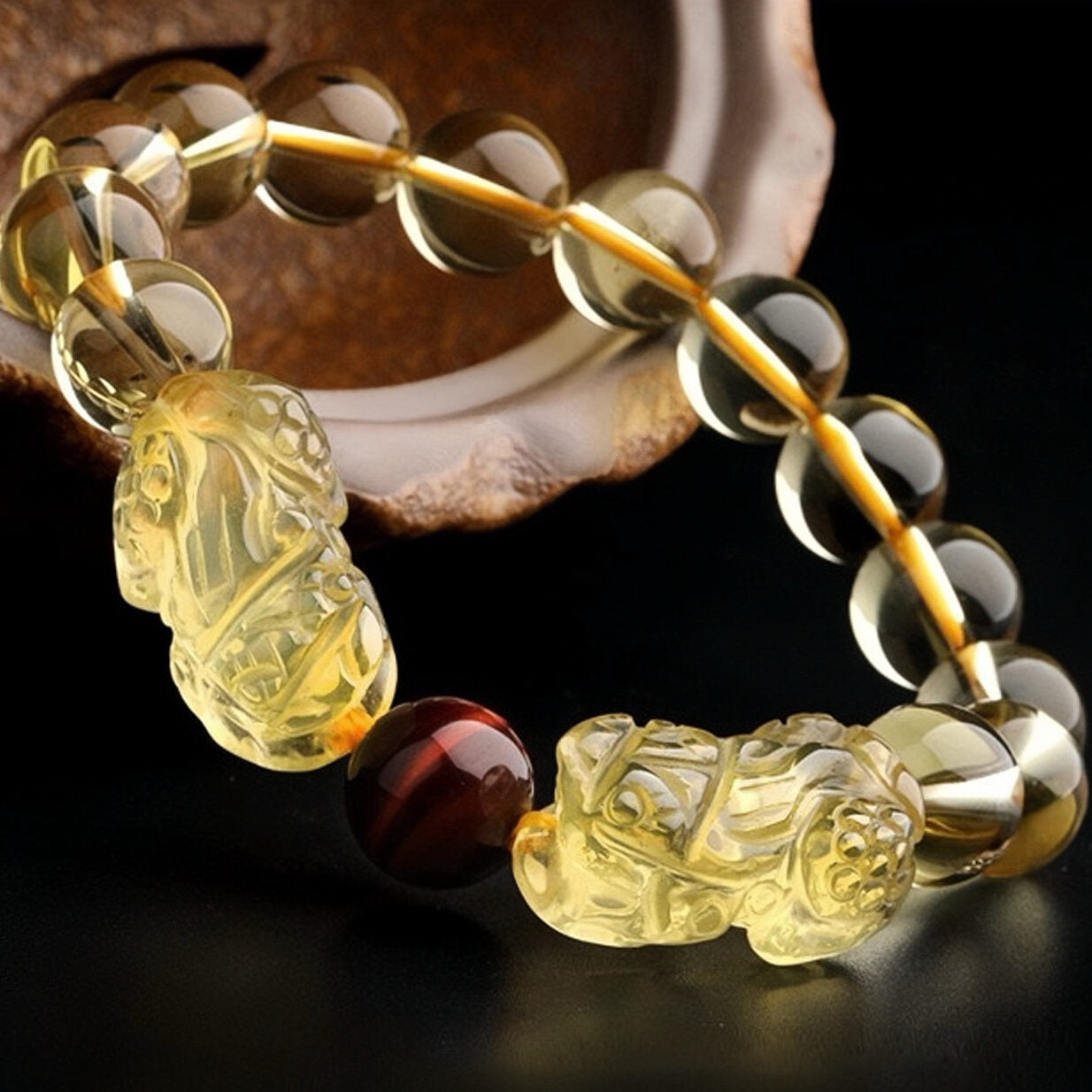 Bracelet Pi Xiu en Citrine – Prospérité Impériale