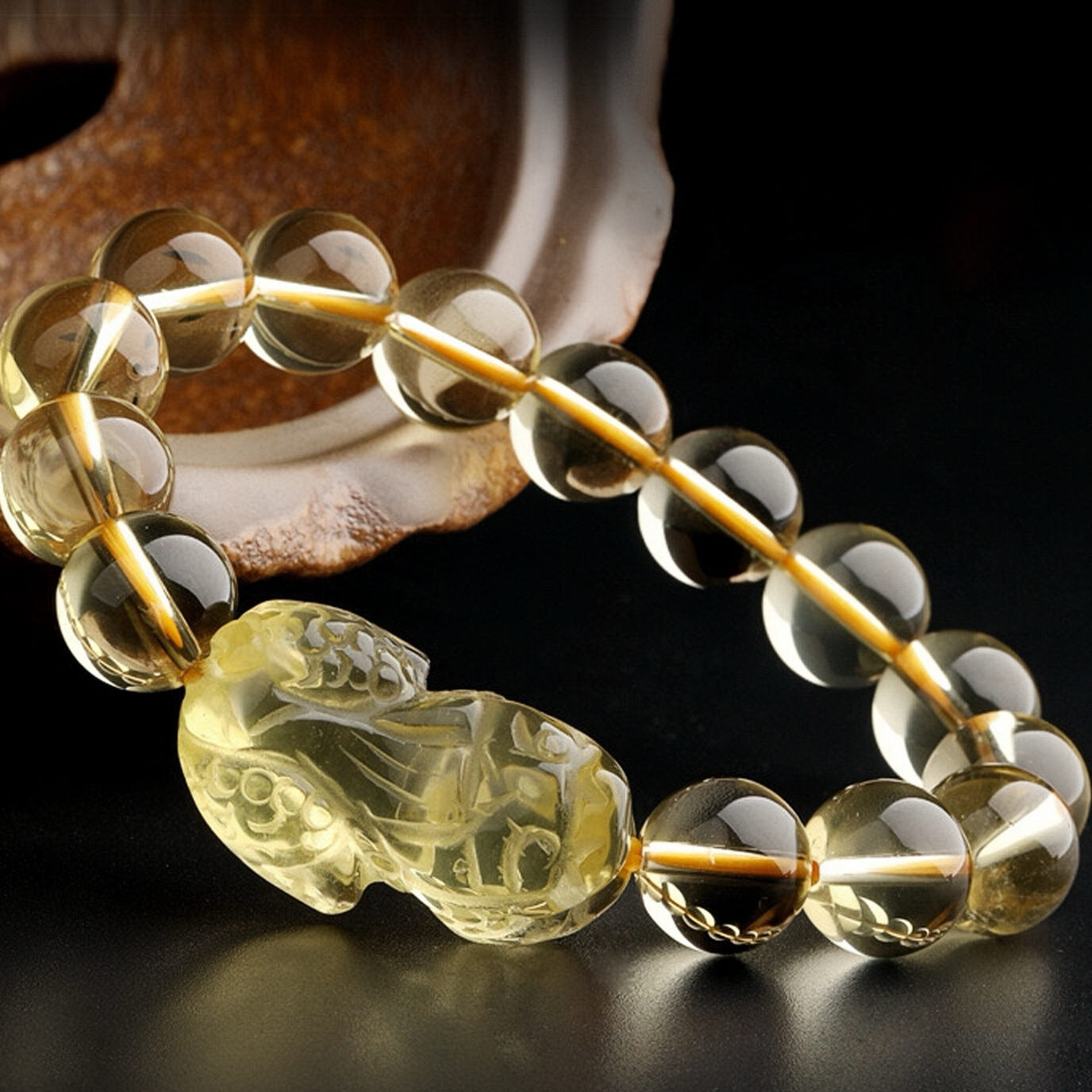 Bracelet Pi Xiu en Citrine – Prospérité Impériale