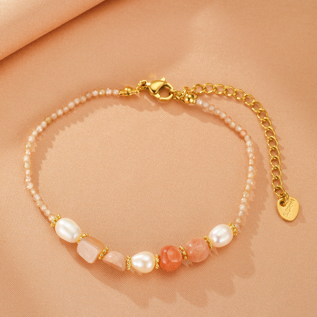 Sunstone and Pearl Bracelet – Radiant Harmony