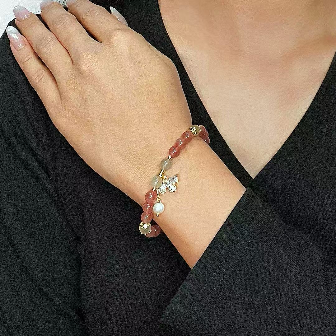 Strawberry Quartz and Labradorite Bracelet – Poetic Bee