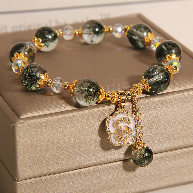 Bracelet Quartz Vert et Clair – Jardin Secret