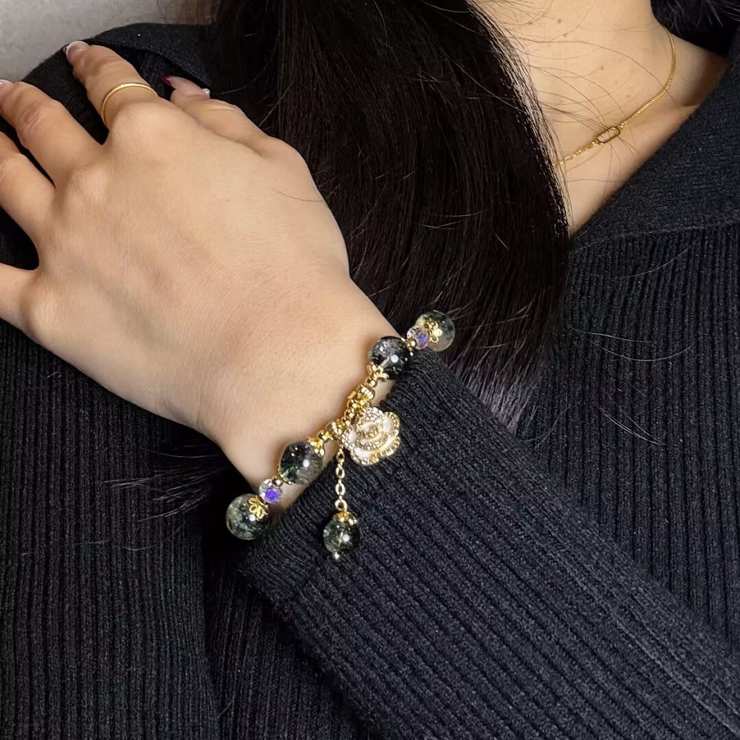 Bracelet Quartz Vert et Clair – Jardin Secret