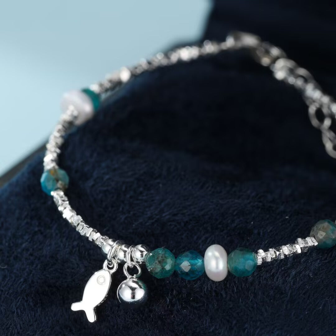 Topaz Bracelet – Azure Fish, Sterling Silver 925