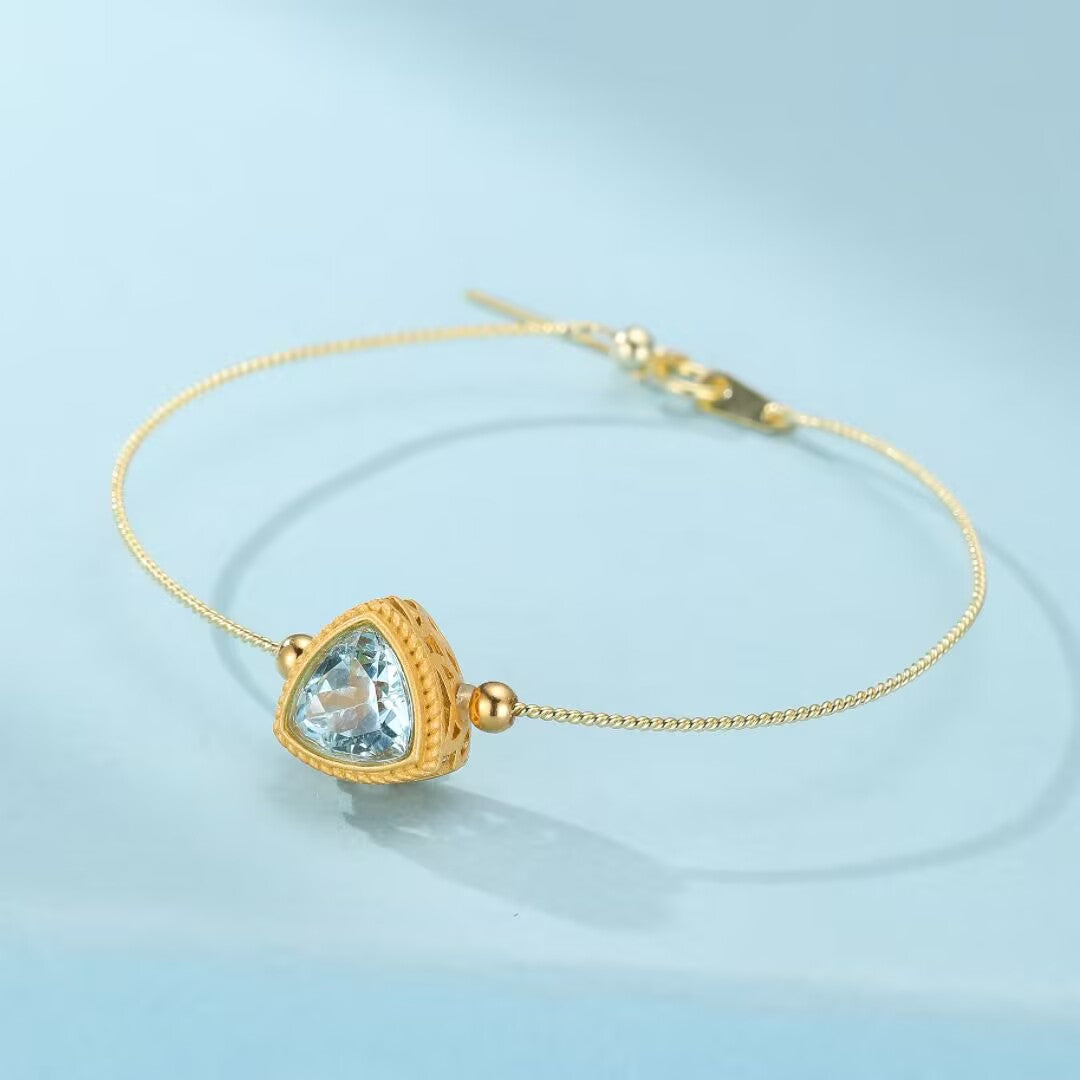 Bracelet Topaze – Trilogie Céleste, Argent Plaqué Or