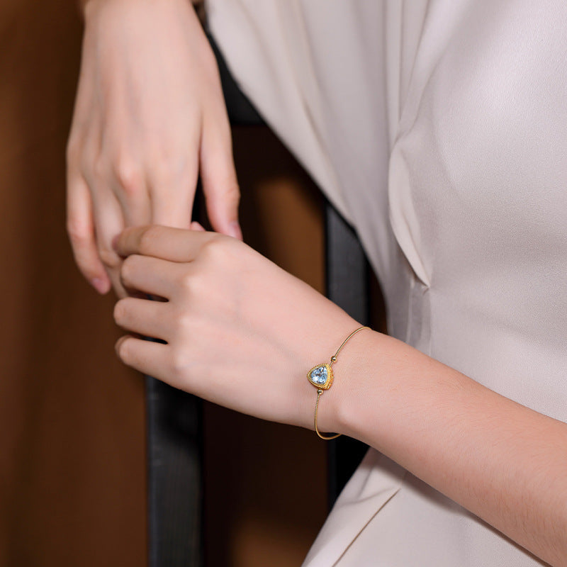 Bracelet Topaze – Trilogie Céleste, Argent Plaqué Or