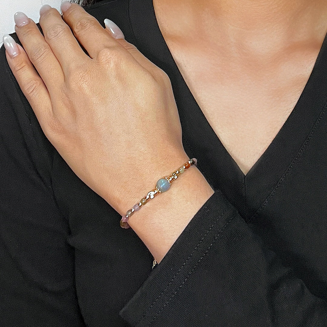 Bracelet Tourmaline et Labradorite – Reflets de Sérénité