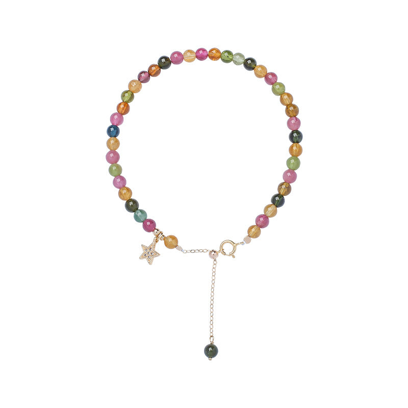 Bracelet Tourmaline – Rêve d'Aurore, Plaqué Or 14k