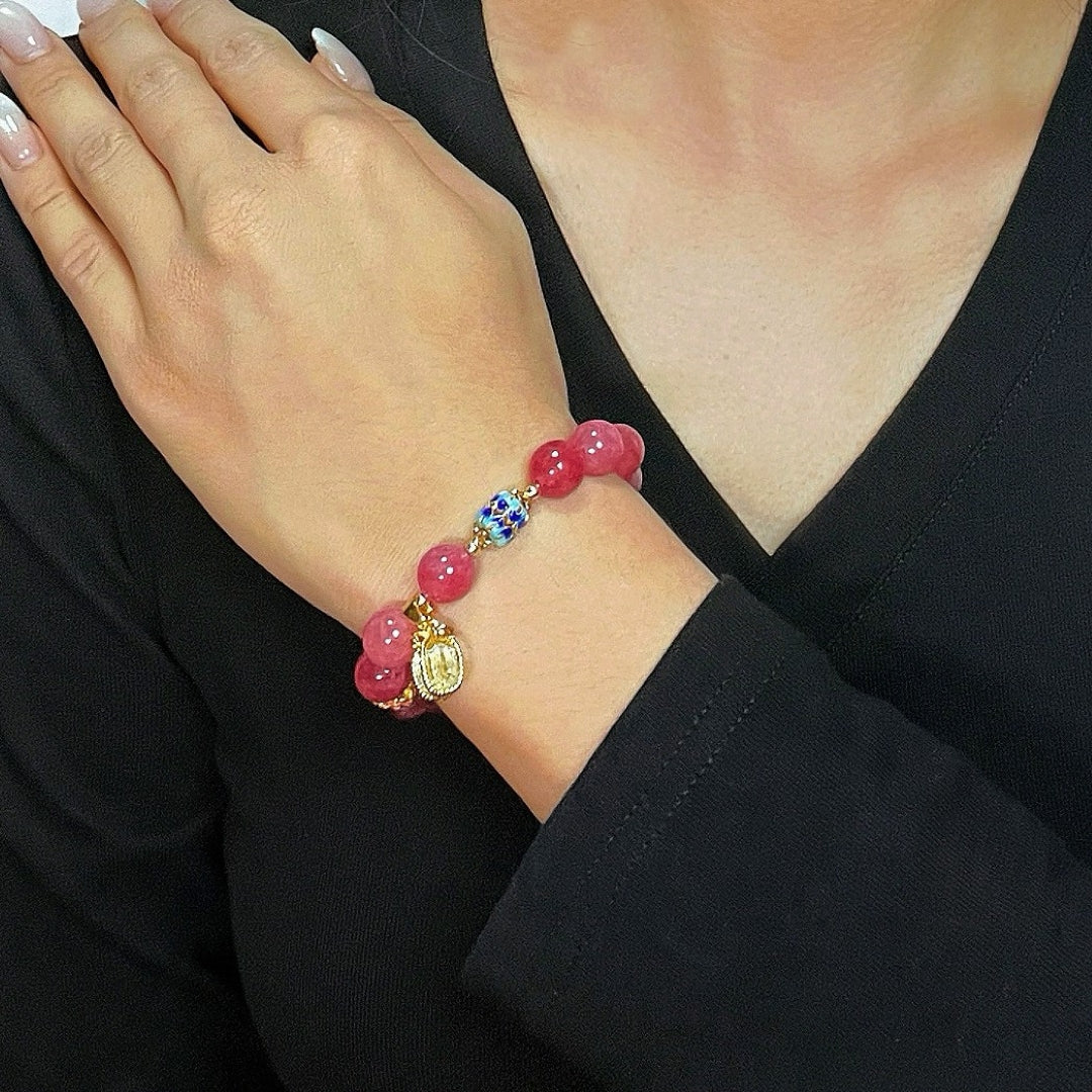 Bracelet Tourmaline Rose et Cristal de Roche – Éveil du Cœur