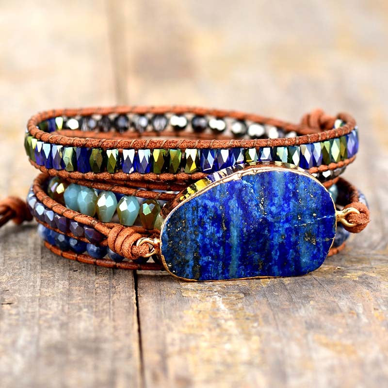 Bracelet Wrap Lapis Lazuli – Énergie Céleste