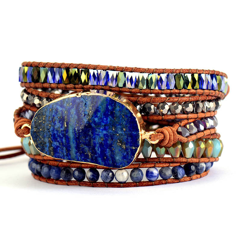 Bracelet Wrap Lapis Lazuli – Énergie Céleste