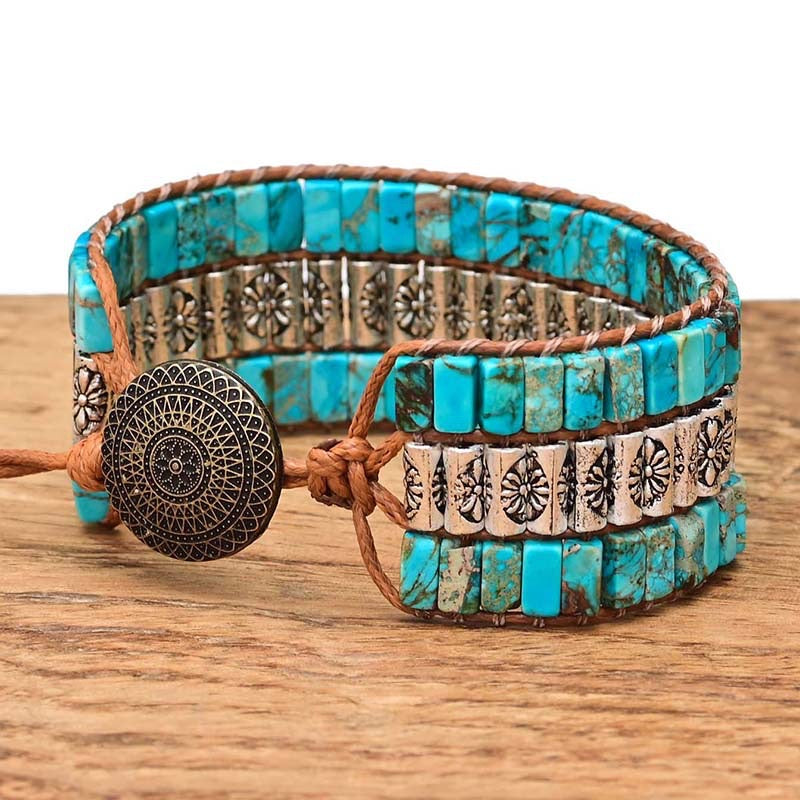 Bracelet Wrap Turquoise – Empreinte Ethnique